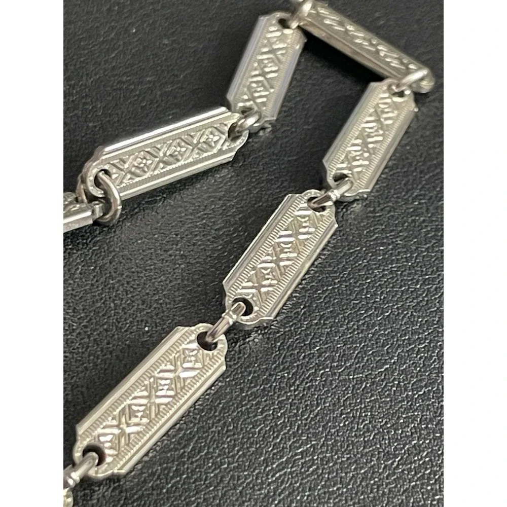 Vintage WHITING DAVIS Necklace Faux Turquoise Pendant - Picture 7 of 10